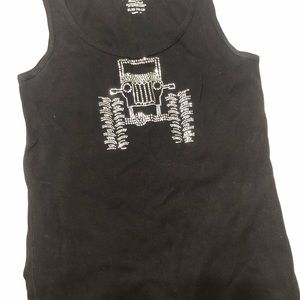 Jeep studded black tank top